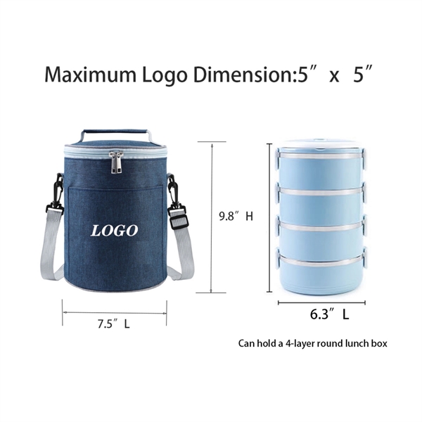 Oxford cloth round insulated cooler bag