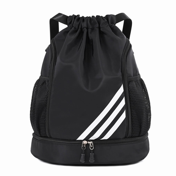 Waterproof Drawstring Backpack With Shoe Compartment