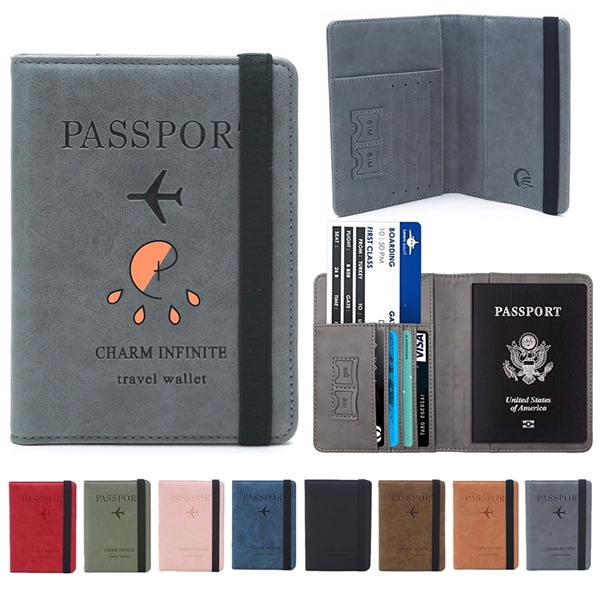 PU Leather RFID Passport Holder