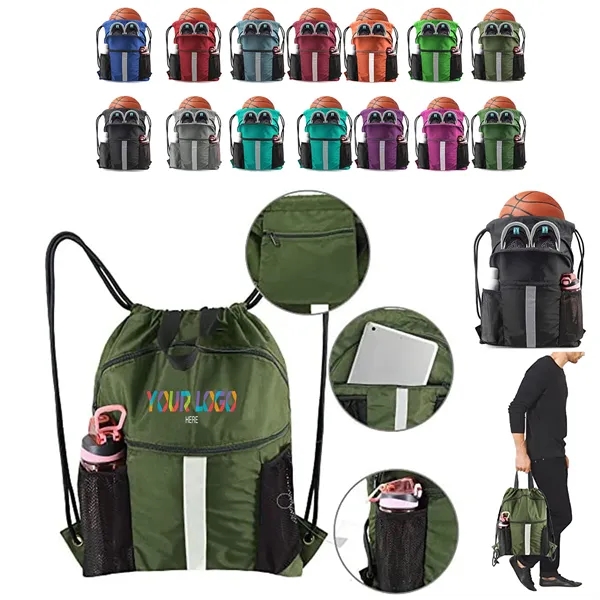 Drawstring Shoe Compartment Backpack Bag