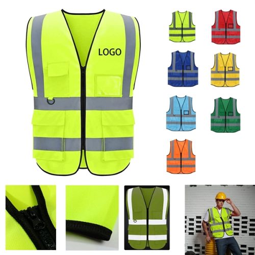 Reflective Safety Vest Zipper High Visibility