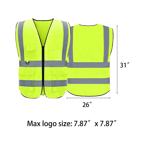 Reflective Safety Vest Zipper High Visibility