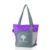 Two Tone Tote Zipper Bag With Mesh Pocket