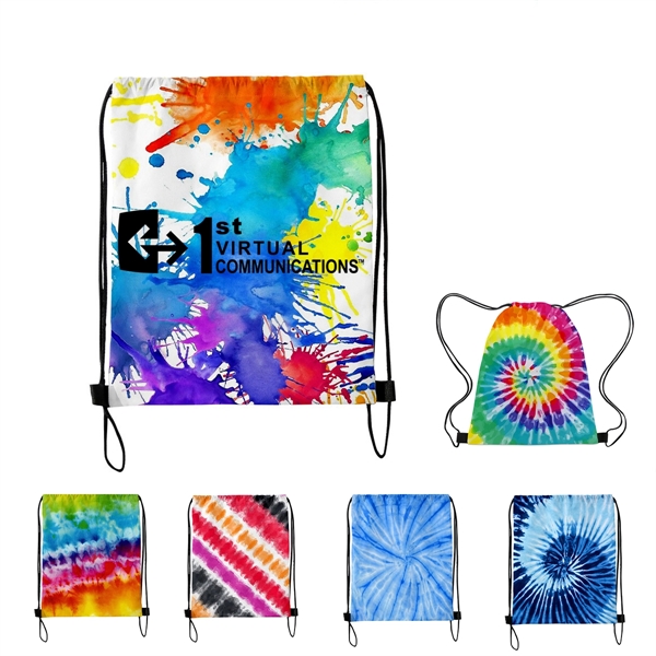 300D Tie Dye Drawstring Backpack