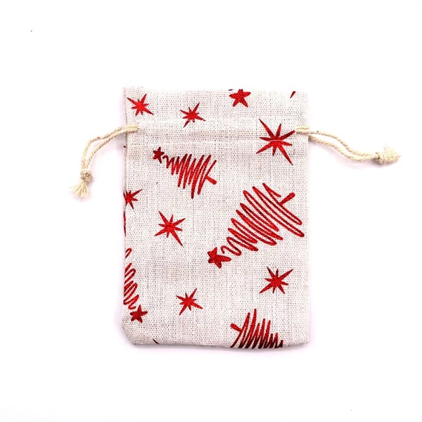 Christmas Burlap Gift Bag With Drawstring