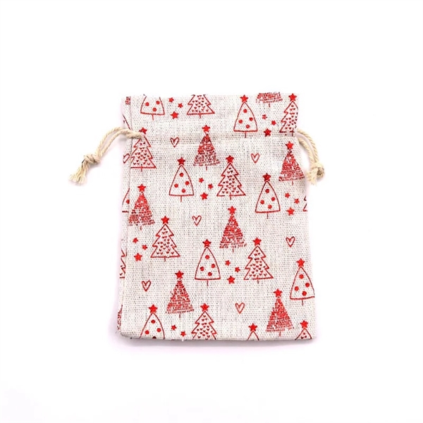 Christmas Burlap Gift Bag With Drawstring