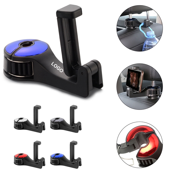 2 in 1 Car Seat Hooks with Phone Holder