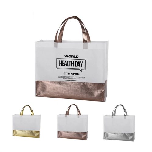 49464007 Metallic Non-Woven Tote Bag