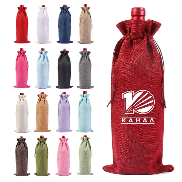 Burlap Wine Bags With Drawstring