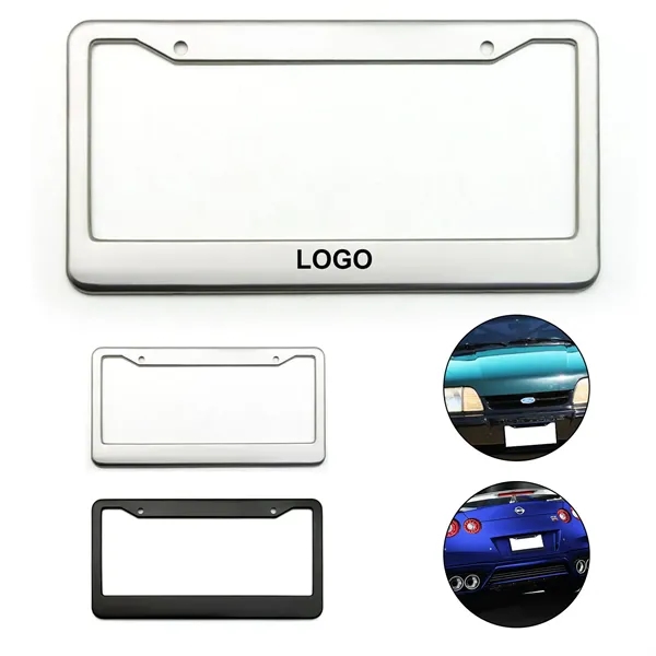 5.1 Stainless Steel License Plate Frame 2 Holes Metal Cover