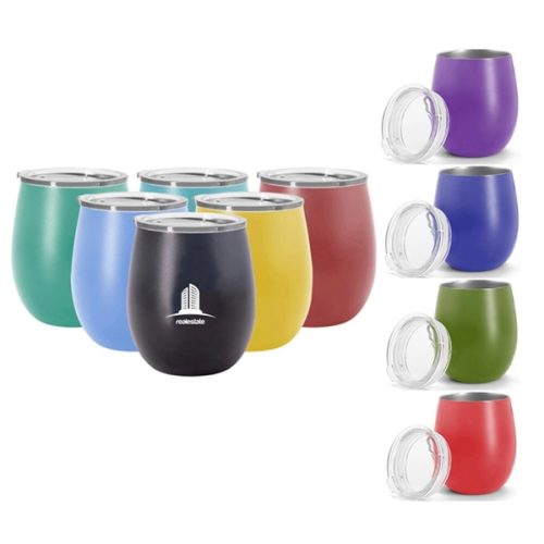 8oz Mug Double Wall Eggshell Cup w/Lid