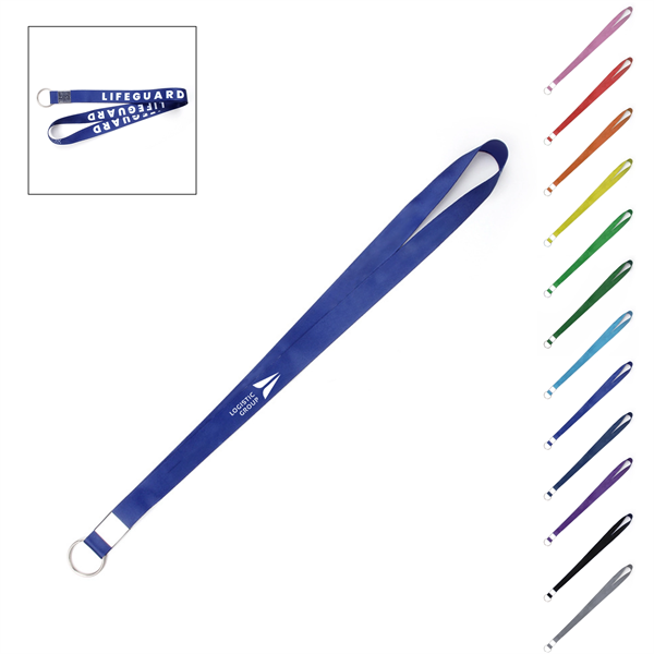 Custom 1/2" Lanyard W/ Metal Split Ring