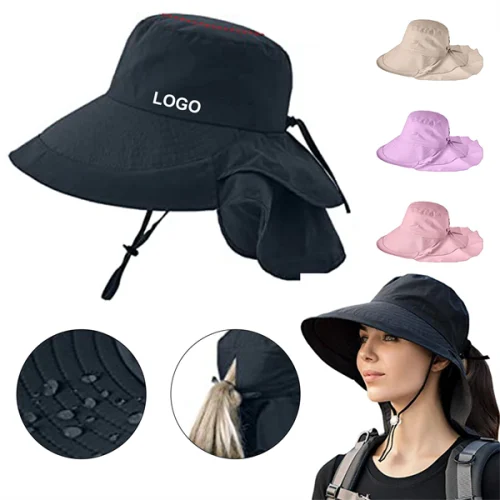 Wide Brim Safari Hat with Neck Flap