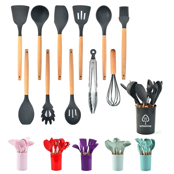11-Piece Silicone Kitchenware Cooking Tool Set