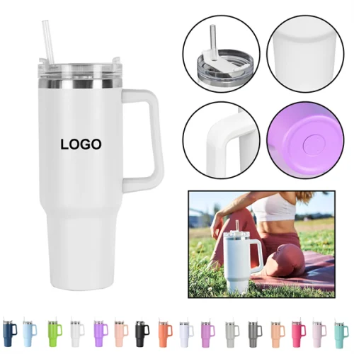 11.1 40 oz Tumbler Water Bottle With Straw Lid And Handle