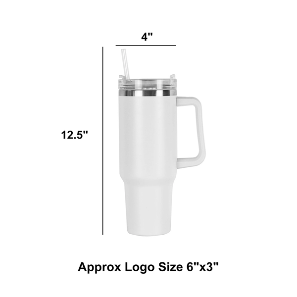 40 oz Tumbler Water Bottle With Straw Lid And Handle