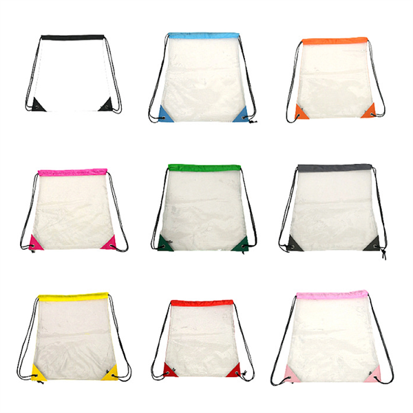 PVC Clear Waterproof Drawstring Backpack Bag