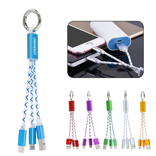 USB Phone Charging Cable Keychain