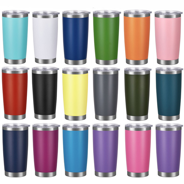 20 Oz Powder Coated Thermal Tumbler