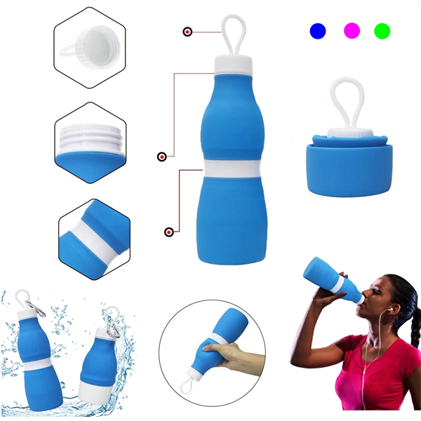12 oz Silicone Collapsible Water Bottle