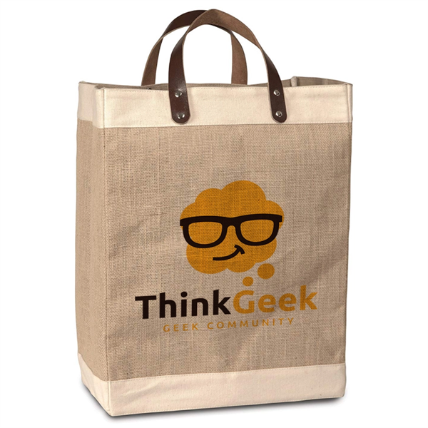 Jute Totes with Leather handles