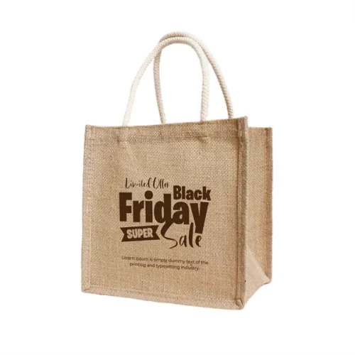 Market Jute Tote Bag