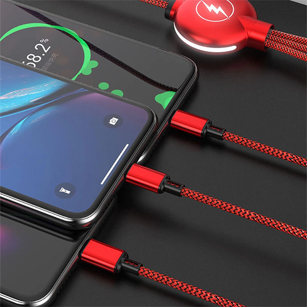 3-In-1 Retractable Usb Charging Data Cable Set