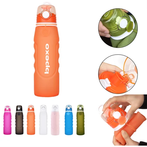 Collapsible Silicone Sport Water Bottle - 35 oz