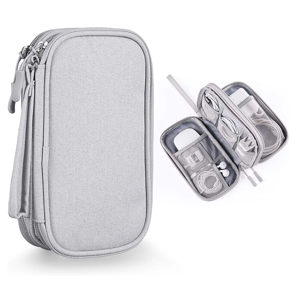 Double Layer Electronic Accessories Organizer Travel Case