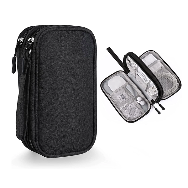 Double Layer Electronic Accessories Organizer Travel Case