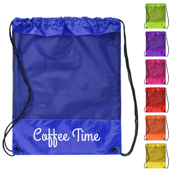 Mesh Embellished Polyester Backpack