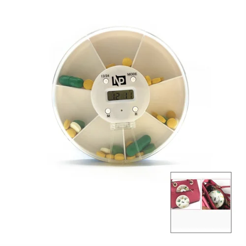 Round Digital Pill Organizer Box/Case