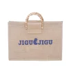 26.2 Bamboo Handles Jute Burlap Tote