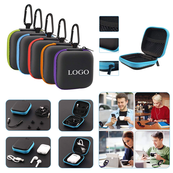 Portable Square Earphone Carrying Case