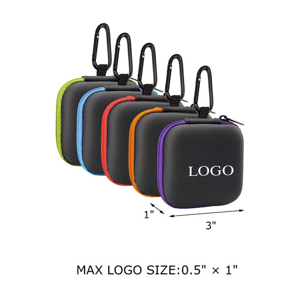 Portable Square Earphone Carrying Case
