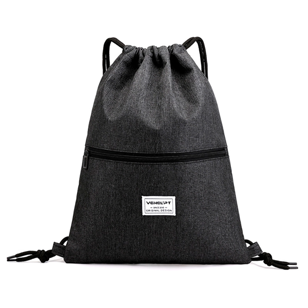 Drawstring Backpack With Zipper