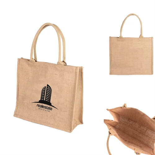 Natural Jute Shopper Tote Bags