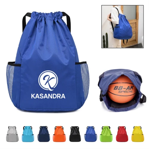 Drawstring Bag Backpack W/ Two Pocket