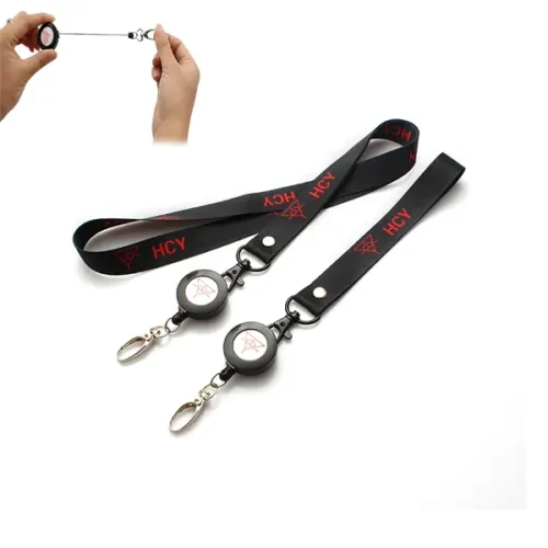 Retractable Black Badge Lanyards