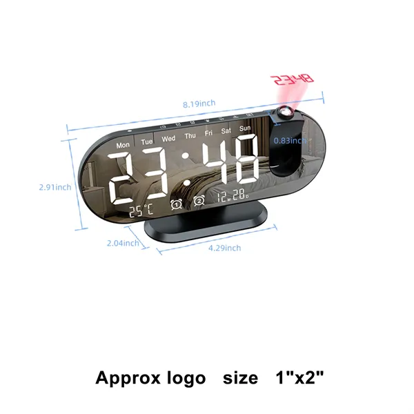 Projection LED Mirror Alarm Clock