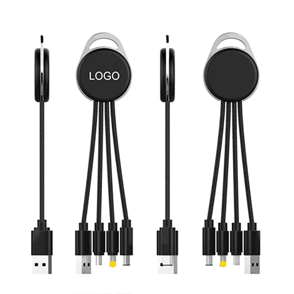 3 In 1 Nylon Charger Cable W/Led Logo