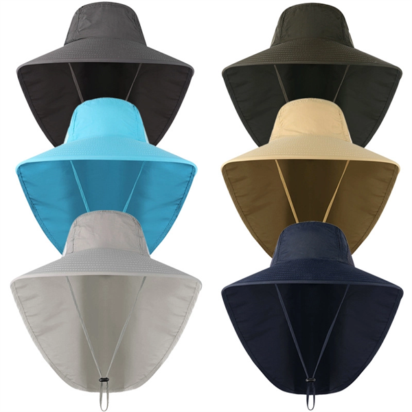 Unisex Sun Bucket Hats Sunblock Cap With Neck Flap