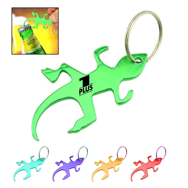 Gecko Shape Bottle Opener Keyring