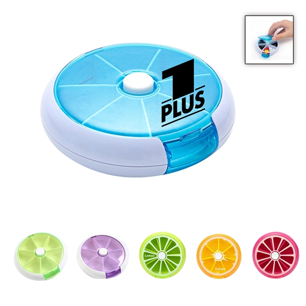 Round 7 Compartment Pill Storage Case