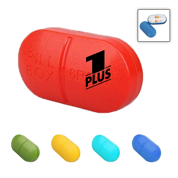 300201825.webp Oval 6 Compartment Pill Storage Case