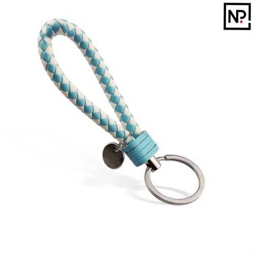 Hand-Woven Leather Car Keychain