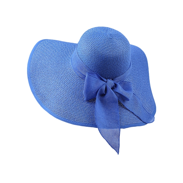 Summer Wide Brim Straw Uv Protection Hat Embroidery