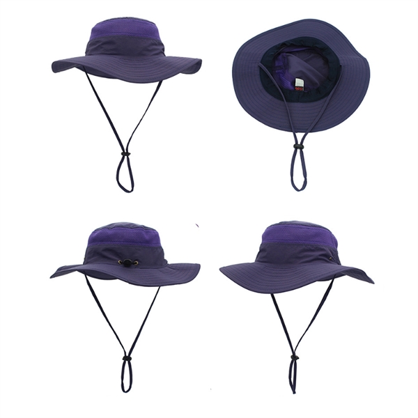 Wide Brim Uv Protection Sun Bucket Hat Embroidery