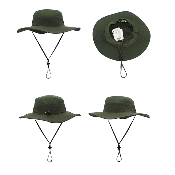 Wide Brim Uv Protection Sun Bucket Hat Embroidery