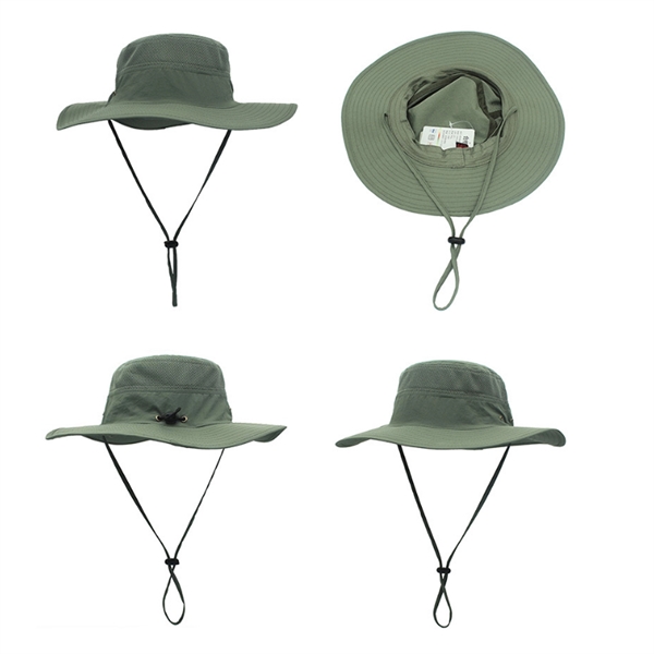 Wide Brim Uv Protection Sun Bucket Hat Embroidery